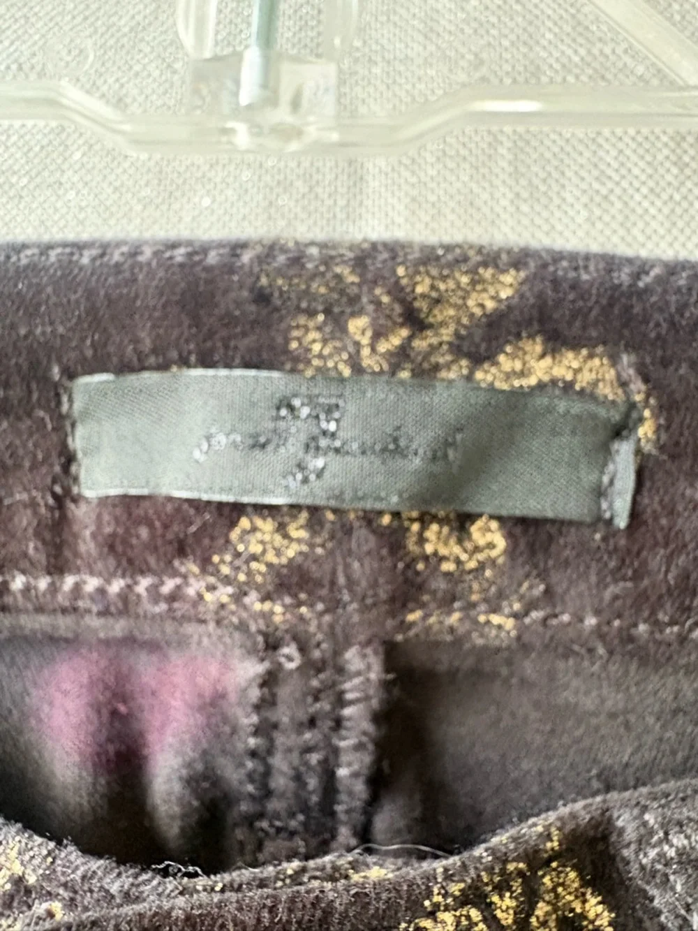 7 For All Mankind Black with Gold Damask Print Glam low rise Jeans